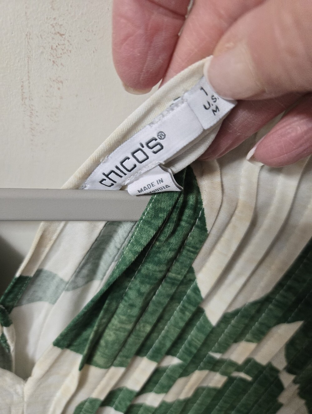 Chico's Green and Cream Circle-Print Maxi Dress - Picture 7 of 8